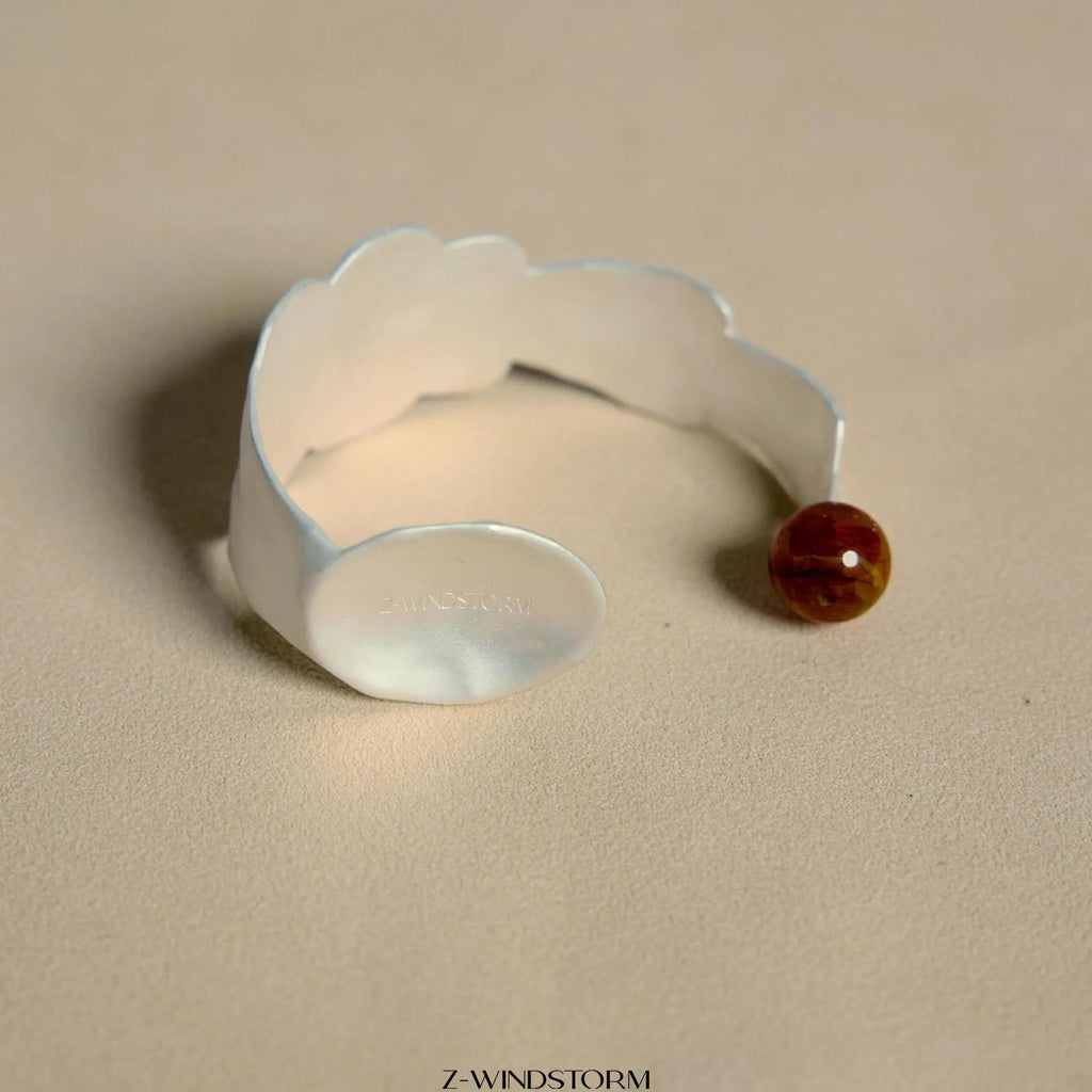 Electroplated alloy ring and bracelet set with diamond shape and small round spoon stewed pork motif