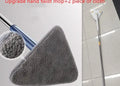 Blue extendable triangle mop with 360 rotating head and microfibre cloth for cleaning floors and walls
