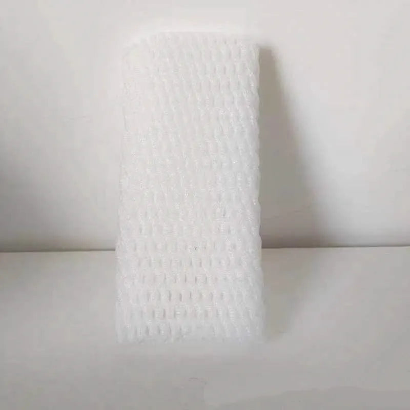White foam fruit protective net cover shown in multiple size options for transport protection