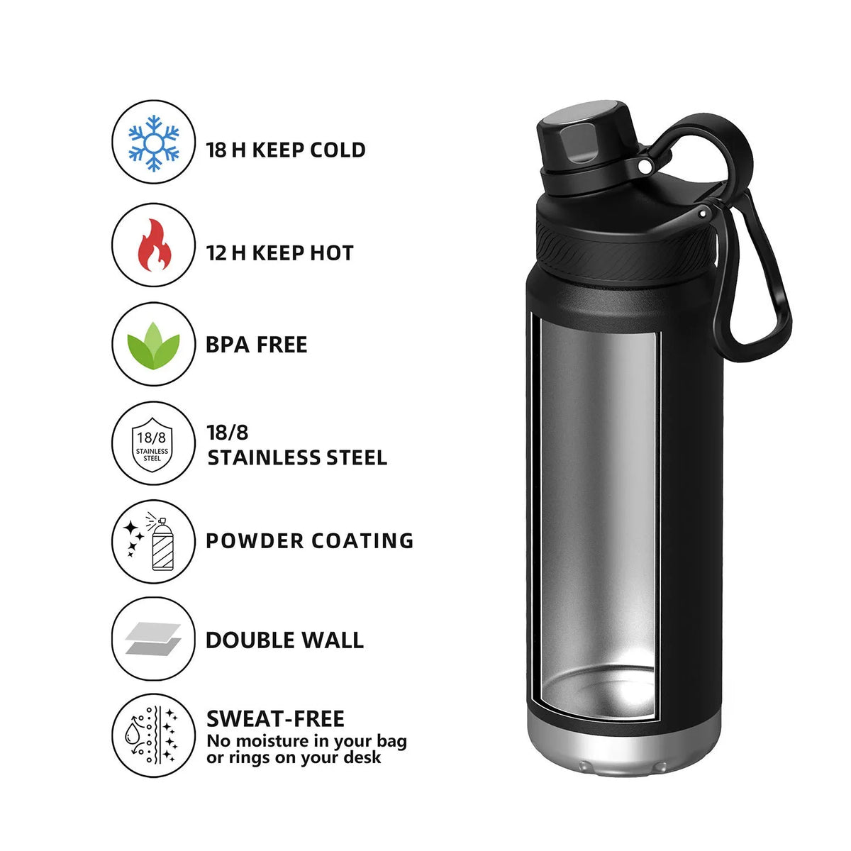 Double-layer stainless steel vacuum mug 700ml with 304 interior and exterior, shown in one of six colours