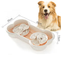 Large green slow feeder dog bowl with separable plates and anti-slip base for large breed dogs.