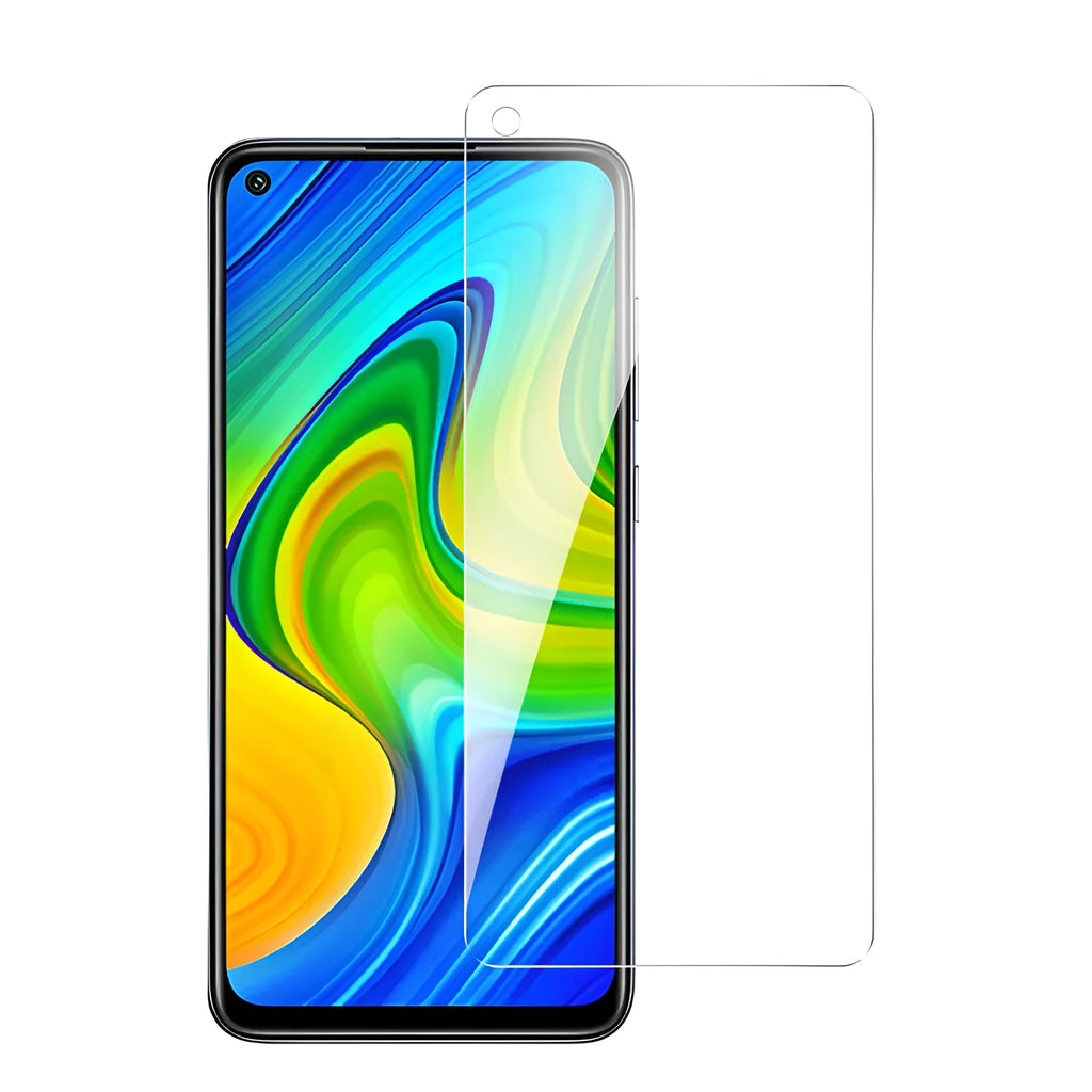 Xiaomi phone tempered glass screen protector showing HD clarity and full coverage.