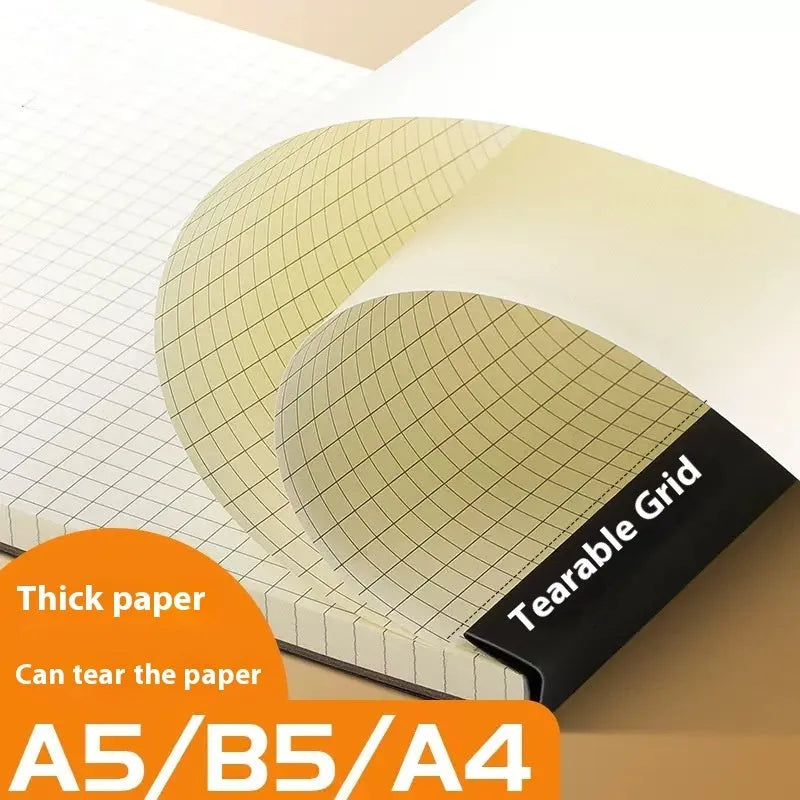 Writing pads notebook in A5, B5 and A4 sizes with blank, grid or lined pages