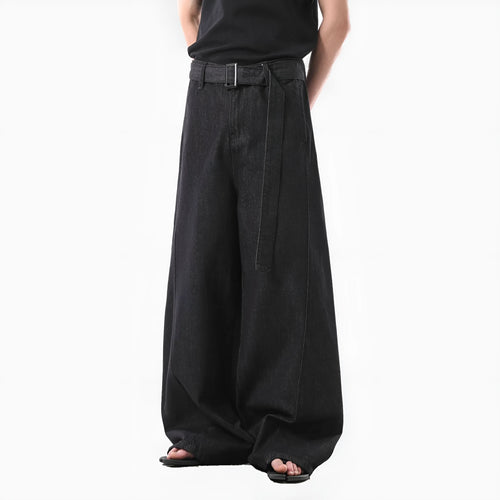 Black high waist straight leg jeans with gold zip fly and retro American styling details