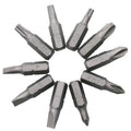 L-shaped double-headed socket wrench with 10 steel screwdriver bits for confined space fastening