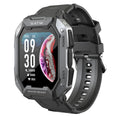 Men's camouflage design smart watch with silicone wristband showing health metrics on screen