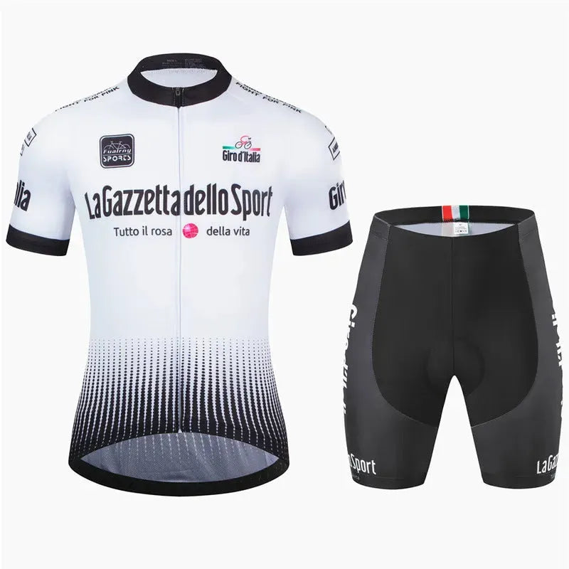 Short sleeve cycling jersey in quick-dry polyester fabric for summer road biking