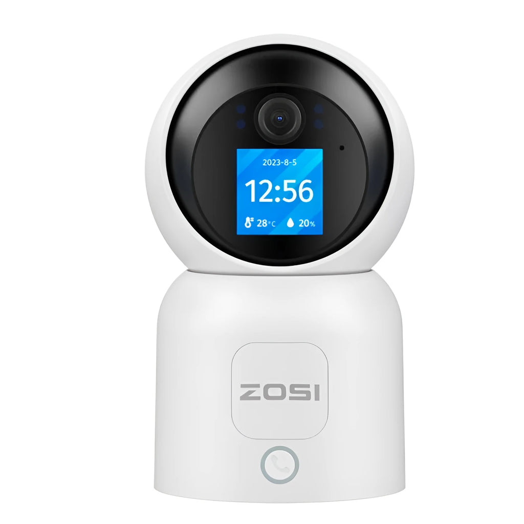 Zhou Shi white wireless indoor security camera with lens, mounted on a screw‑fixed bracket.