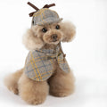 Personalised camel-coloured dog cloak with adjustable hood for spring and autumn wear