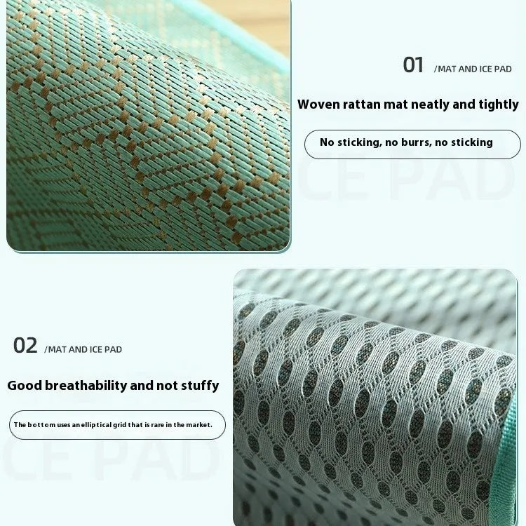 Large dog mat kennel in Golden Green with raised pillow edge for summer cooling