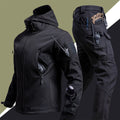 Camouflage winter shell jacket suit set for men with jacket and trousers, waterproof and windproof