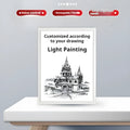 Handcrafted wooden luminous decorative painting with three-colour light adjustment in log finish
