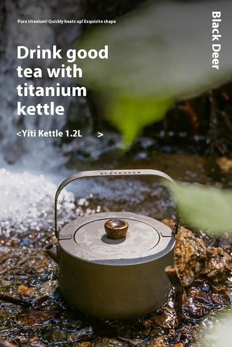 Yi titanium kettle 1.2L ultra-light camping outdoor boiling teapot