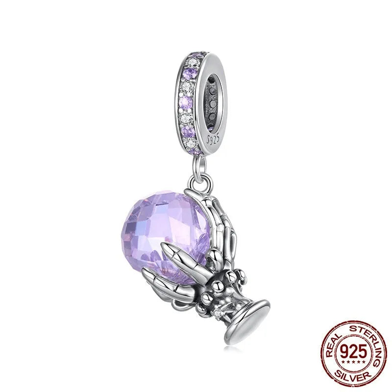 925 sterling silver Halloween Magic Crystal inlay bead, 2.4 cm by 1.4 cm, 0.45 cm aperture, colour SCC3181