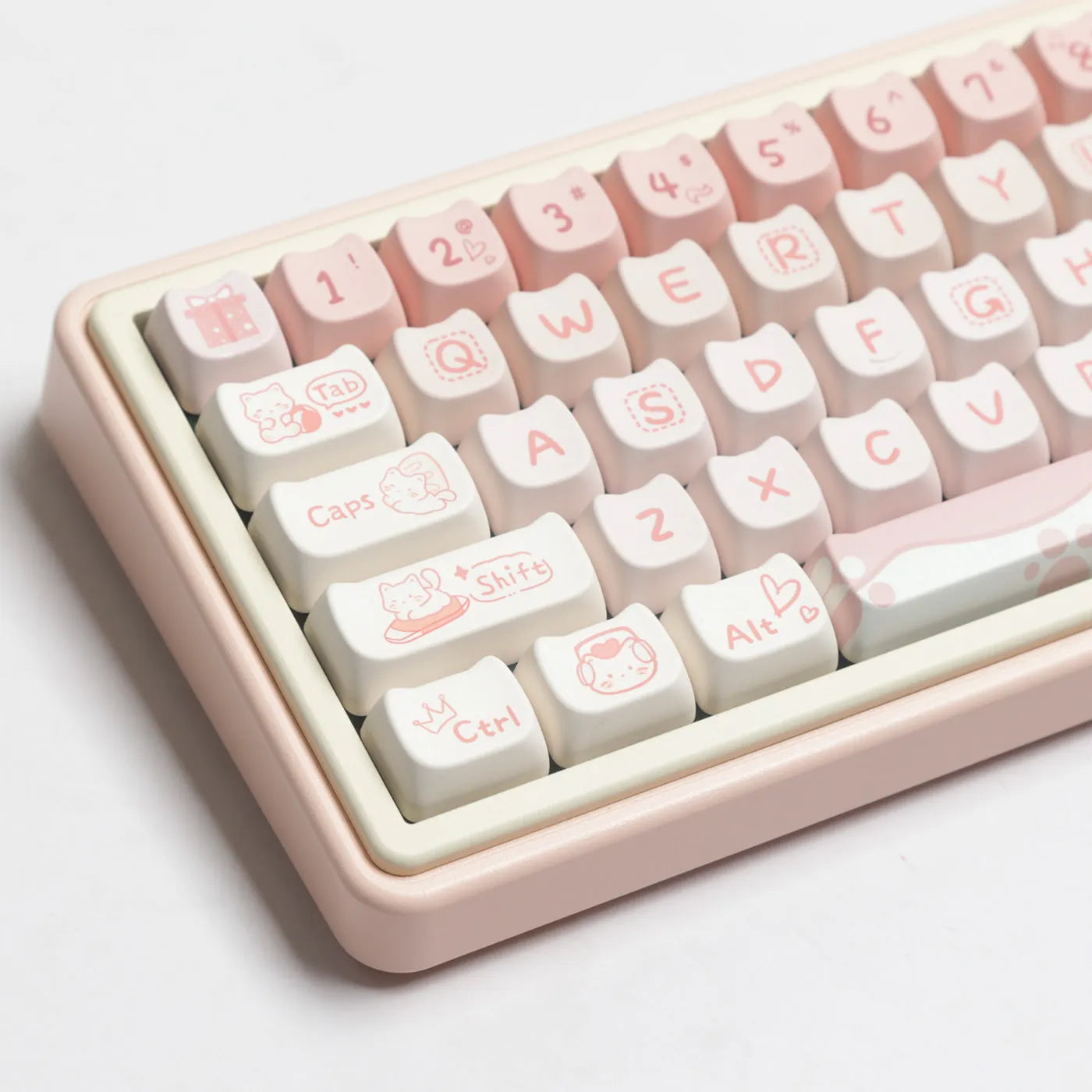 Full set of mechanical keyboard PBT sublimation key caps showing alphanumeric and modifier keys