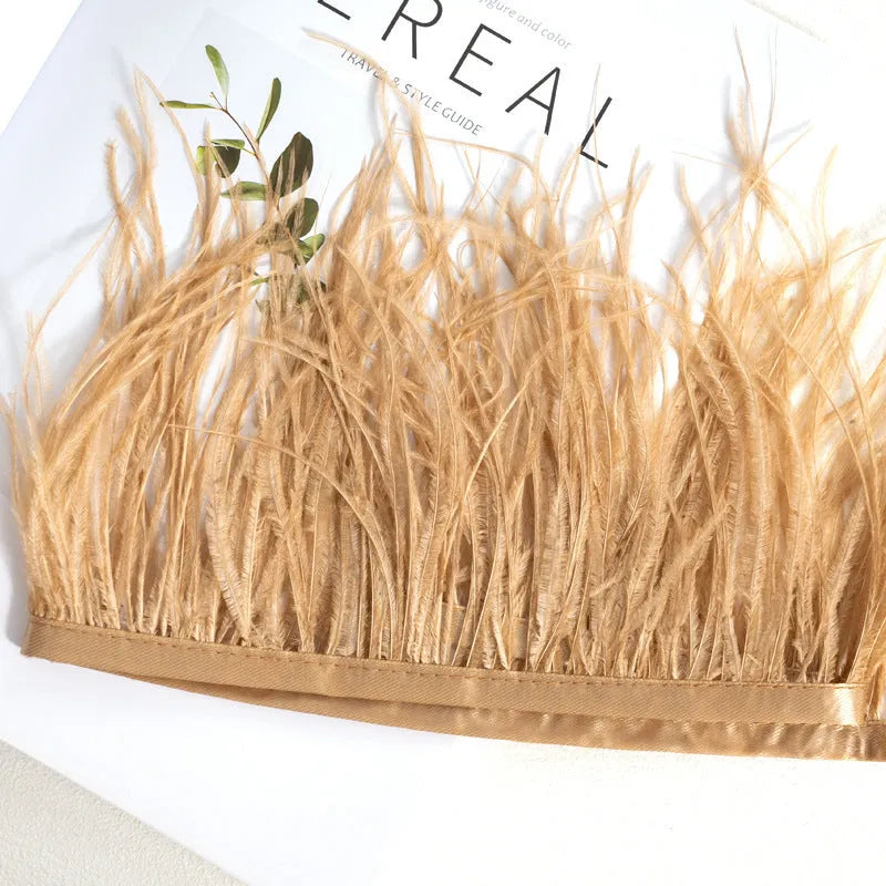 Decorative feather cloth strip DIY trim 10-15cm wide in multiple colours for clothing crafts
