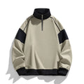 Men's grey rabbit fur corduroy hooded sweater with drop shoulders and loose lapels