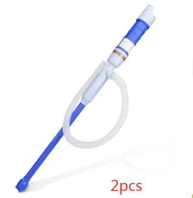 Manual hand pump siphon for fuel oil gasoline transfer in blue or red colours