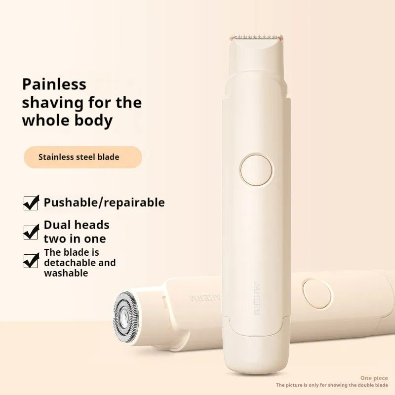 Apricot unisex electric hair trimmer with dual head for wet dry shaving of armpits and private areas