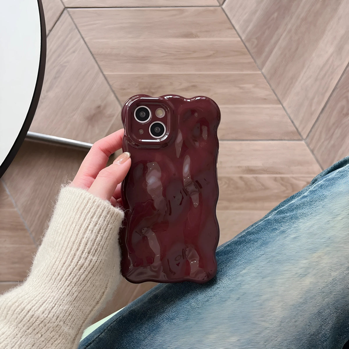 Ankela wine red TPU phone case for iPhone 17 Pro Max, all-inclusive anti-fall anti-fingerprint cover