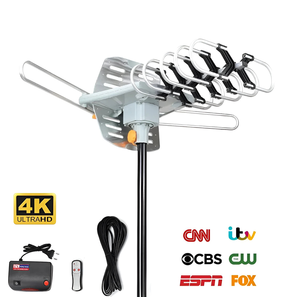 GR-1002 outdoor rotatable digital television antenna on a mast.