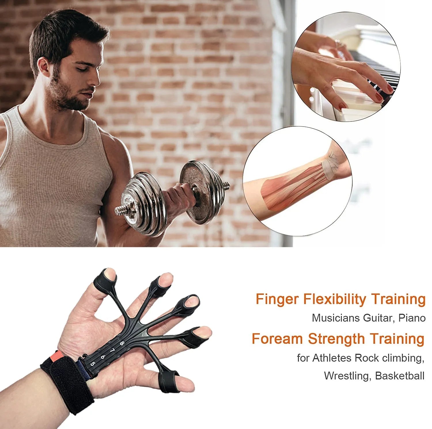 Silicone finger flexion and extension rehabilitation trainer with tension rope and adjustable belt