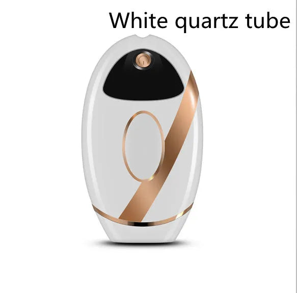 Black ABS IPL laser hair removal machine with 350,000 flashes for full body use, compact 14x7.5x4.5 cm