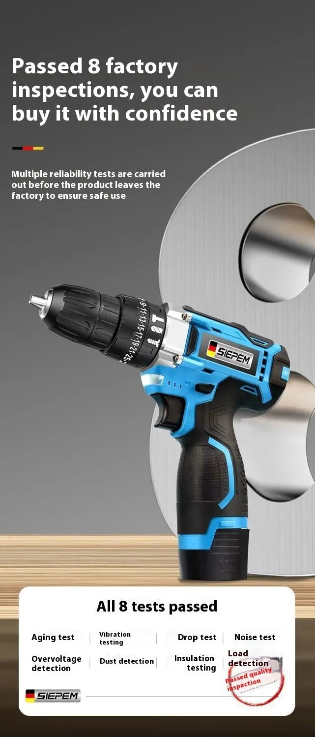 12V two-speed impact pistol drill electric screwdriver set in luxury packaging box