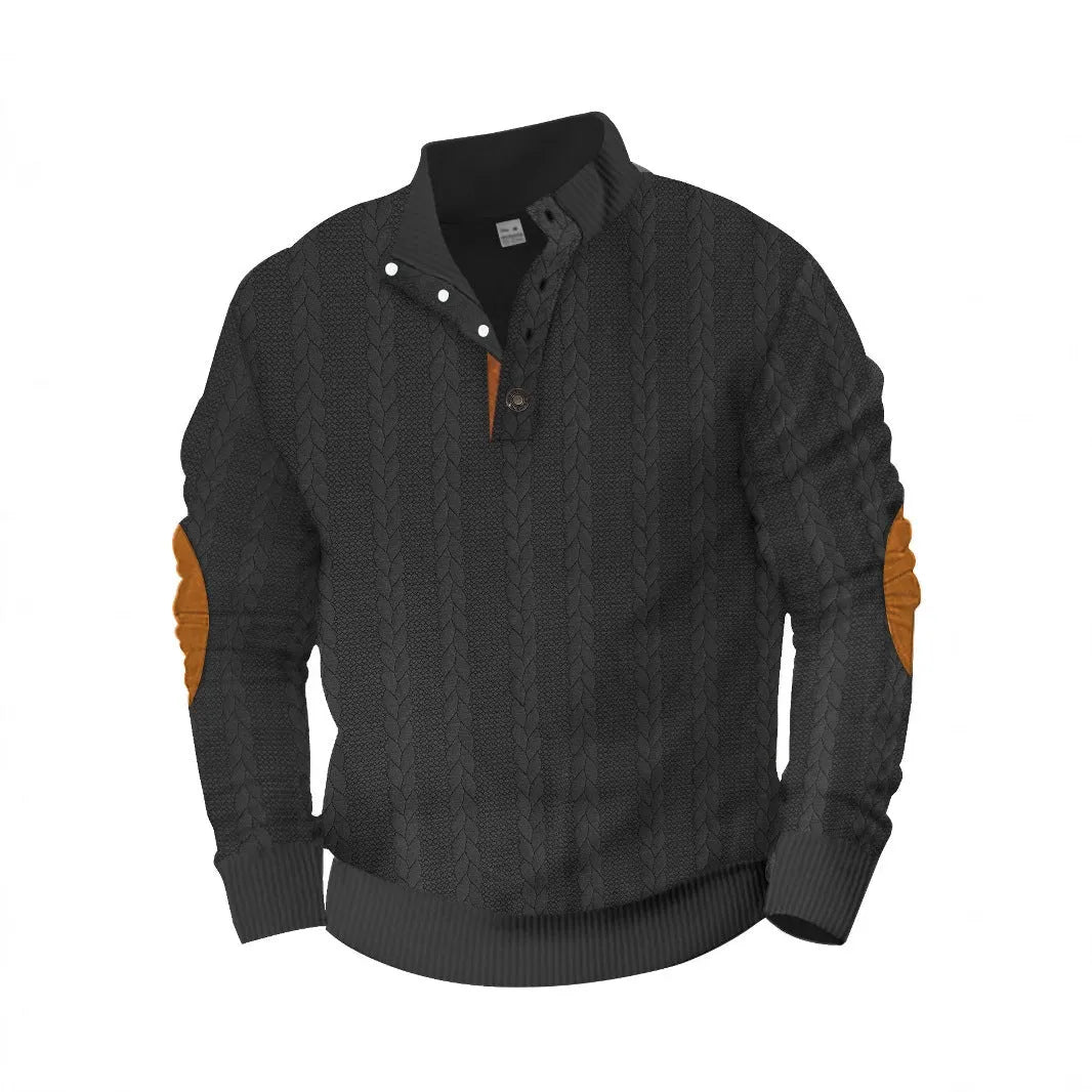 Men's patch embroidery sweatshirt in solid colours, polyester, sizes S to XXXL, casual pullover.