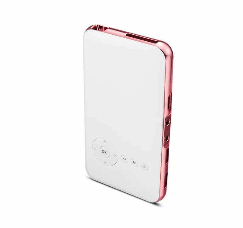 M6S miniature portable Android DLP projector in white and rose gold with 32GB memory