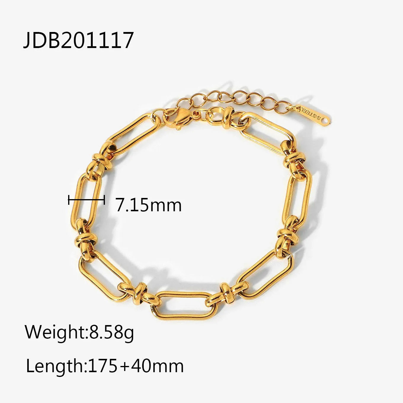 Stainless steel women's bracelet with electroplated finish in European and American style