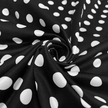 Women's multicolour polka dot dress with square collar and front zipper