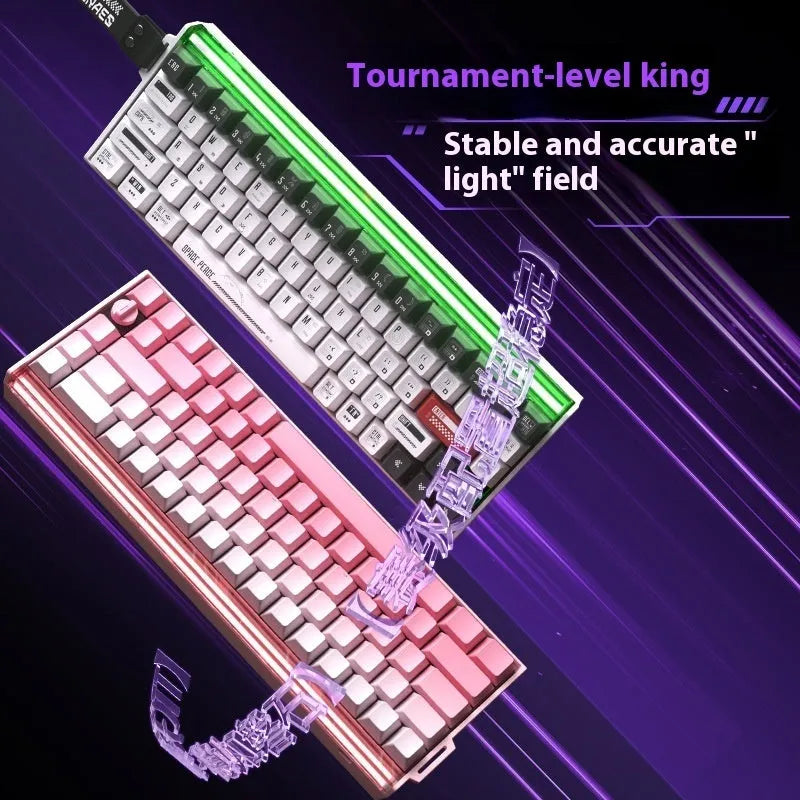 BOOM68 TTC King Axis SE mechanical keyboard in green colour with RGB backlighting.