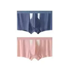 Ice silk underwear shorts with double-layer hole bag design for dry and wet separation