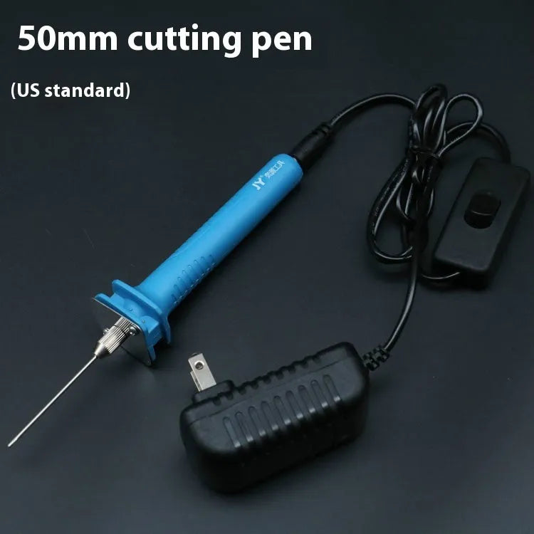 Blue plastic handle electric heating cutter pen for foam polystyrene cutting with power adapter