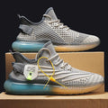 New Flying men's casual running shoes with breathable woven mesh upper and low-top round toe design, available in multiple colours