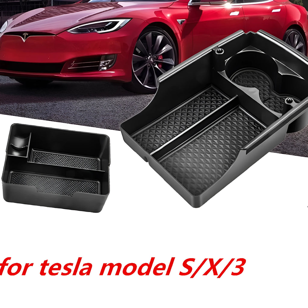 Plastic storage organiser tray for Tesla Model 3 Model X Model S centre console retrofit