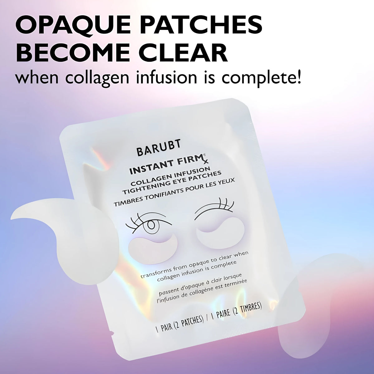 White collagen firming eye mask patch, product size 9 x 11.6cm, beauty tool for under-eye skincare