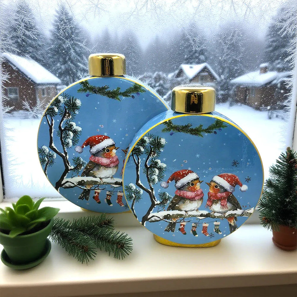 Christmas ceramic vase ornament modern simplicity painted pottery large size 28x9x33cm