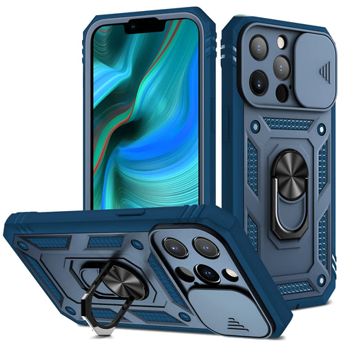 Apple magnetic phone case with sliding window bracket in multiple colour options
