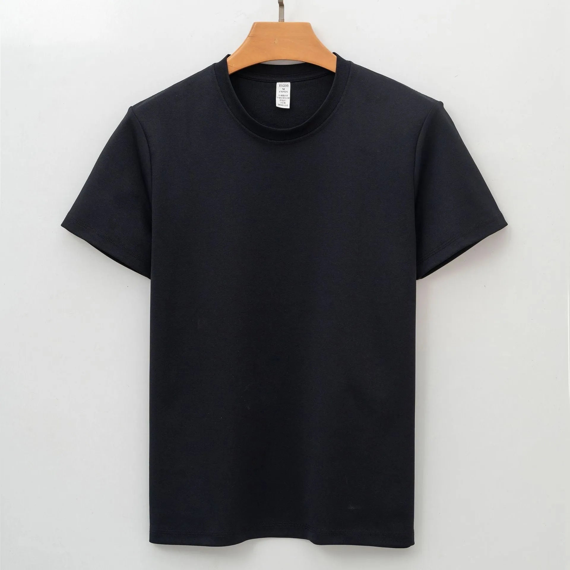 Men's beige short sleeve antibacterial quick-dry polo shirt laid flat, showing straight cut and regular sleeves.