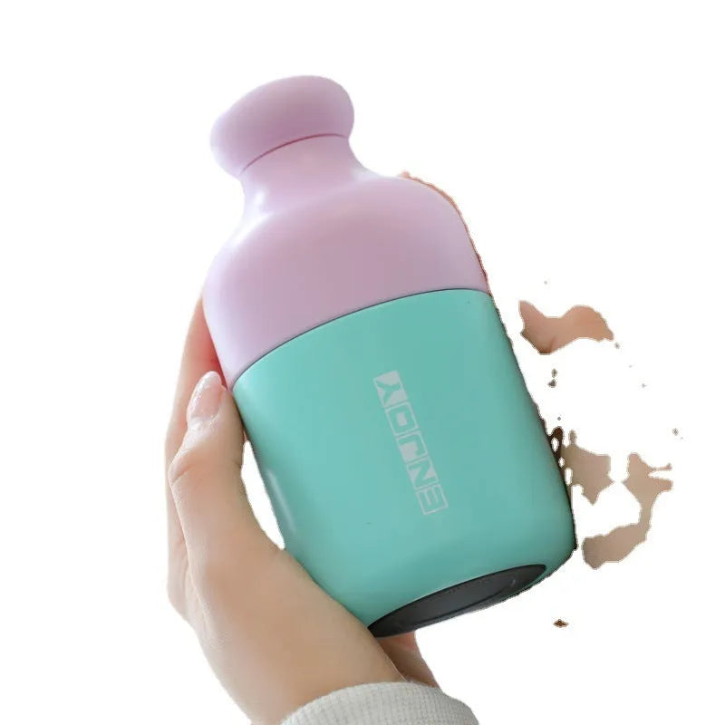 Mini contrast colour vacuum cup in blue or pink, 304 stainless steel insulated tumbler, 220ml or 360ml capacity