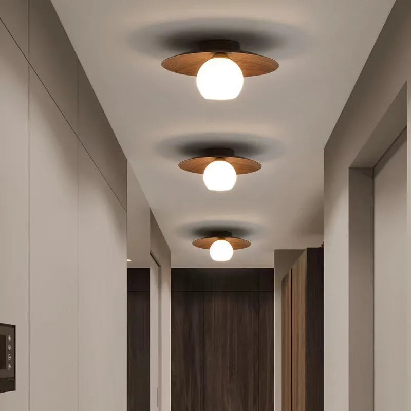 New Chinese style entrance ceiling lamp with 5W bulb, 220V supply and choice of four shade finishes