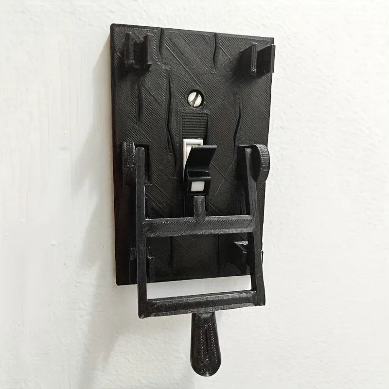 Retro-style decorative wall light switch plate with mechanical switch in PLA material.