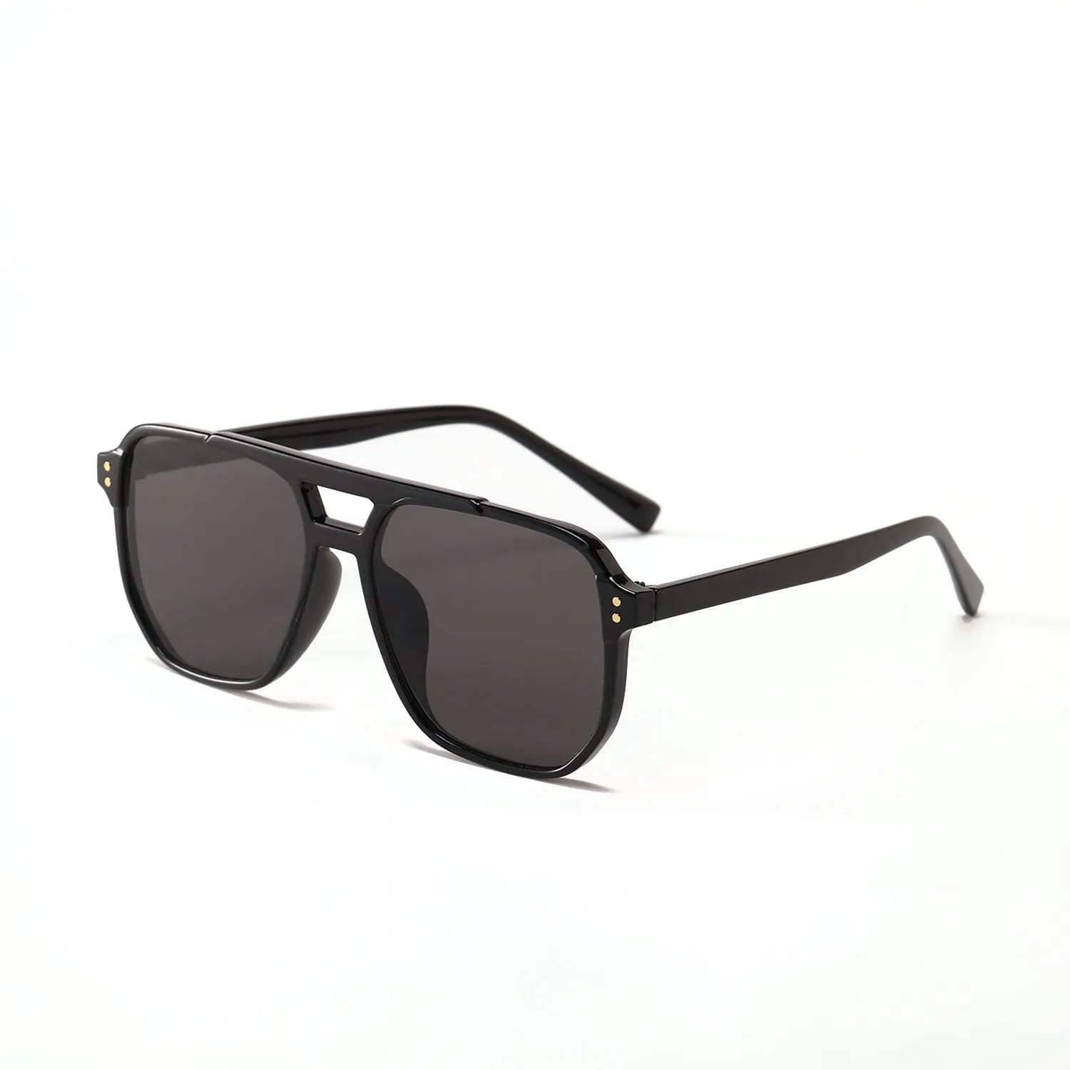 Women's square double beam fashion sunglasses with UV400 protection in multiple colour options