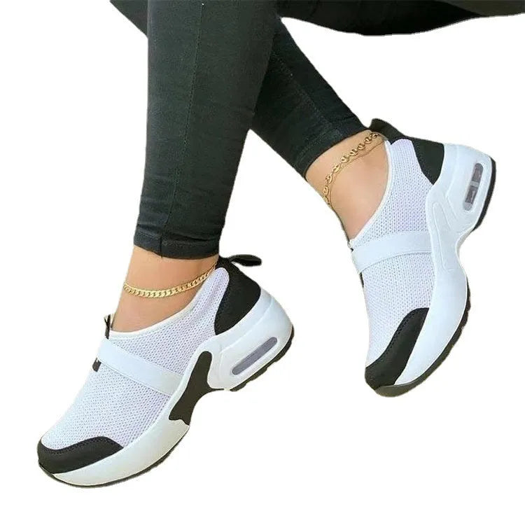 Women's lightweight mesh sneakers in multiple colours with rubber soles and round toe design