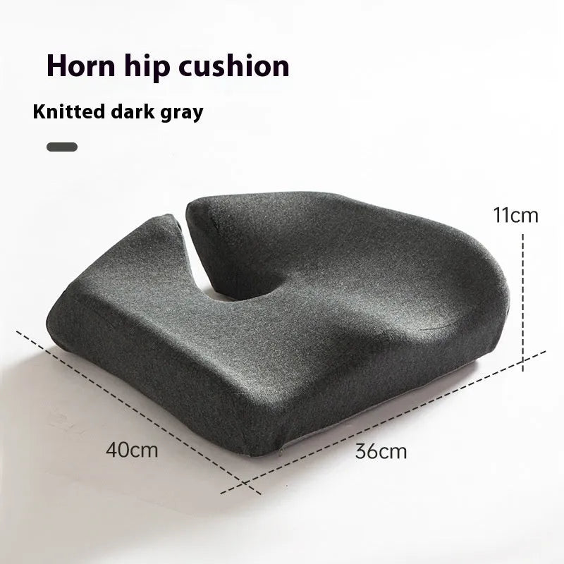 Memory foam office chair cushion with lumbar support measuring 36x40x11cm