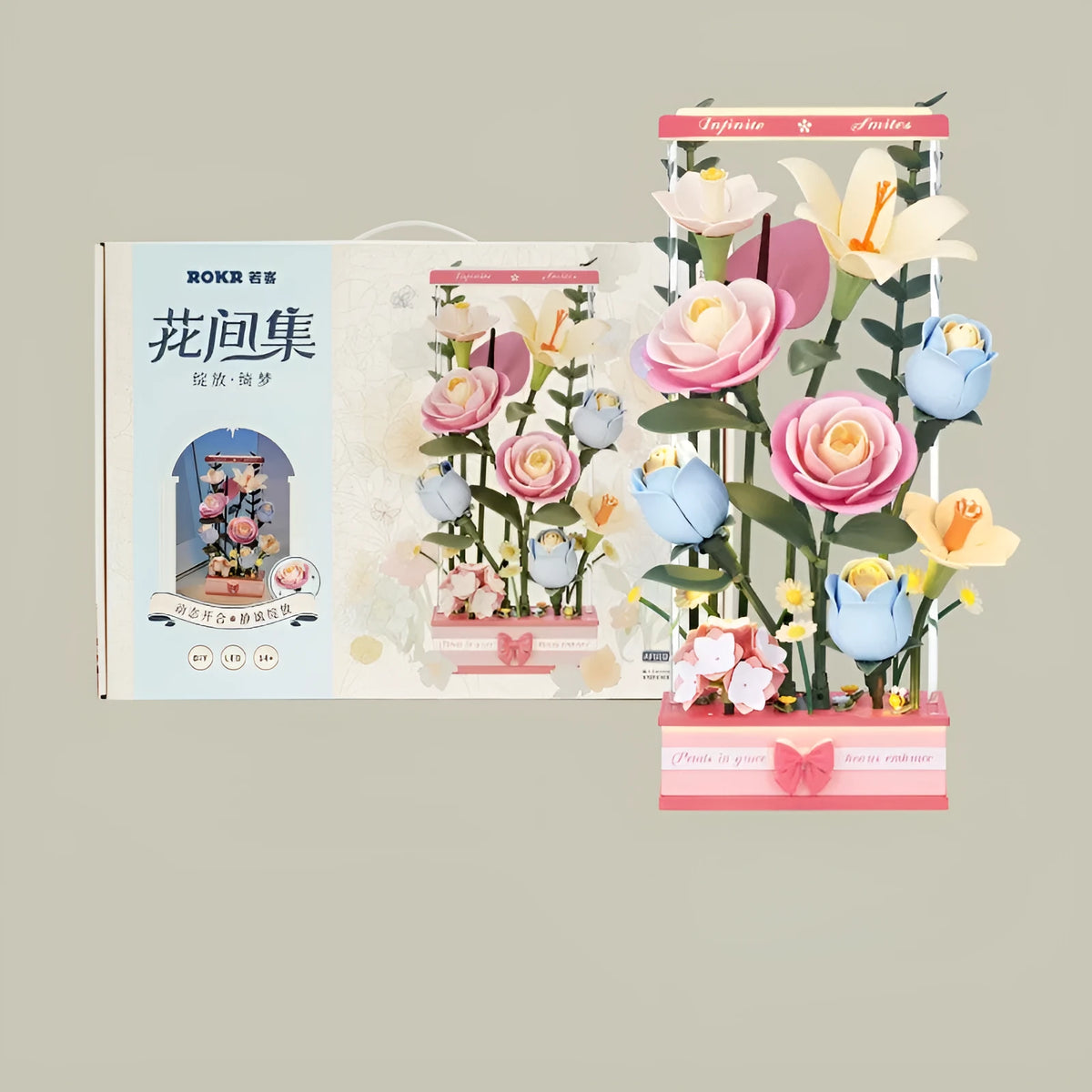 Flower puzzle wooden assembly model 263 pieces PVC Blooming Dreams decorative craft
