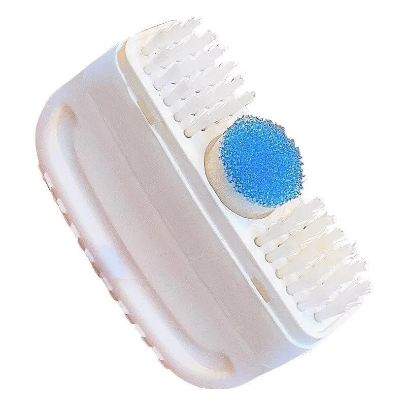 White shoe dry cleaning kit with brush head and detergent bottle for nursing and decontamination