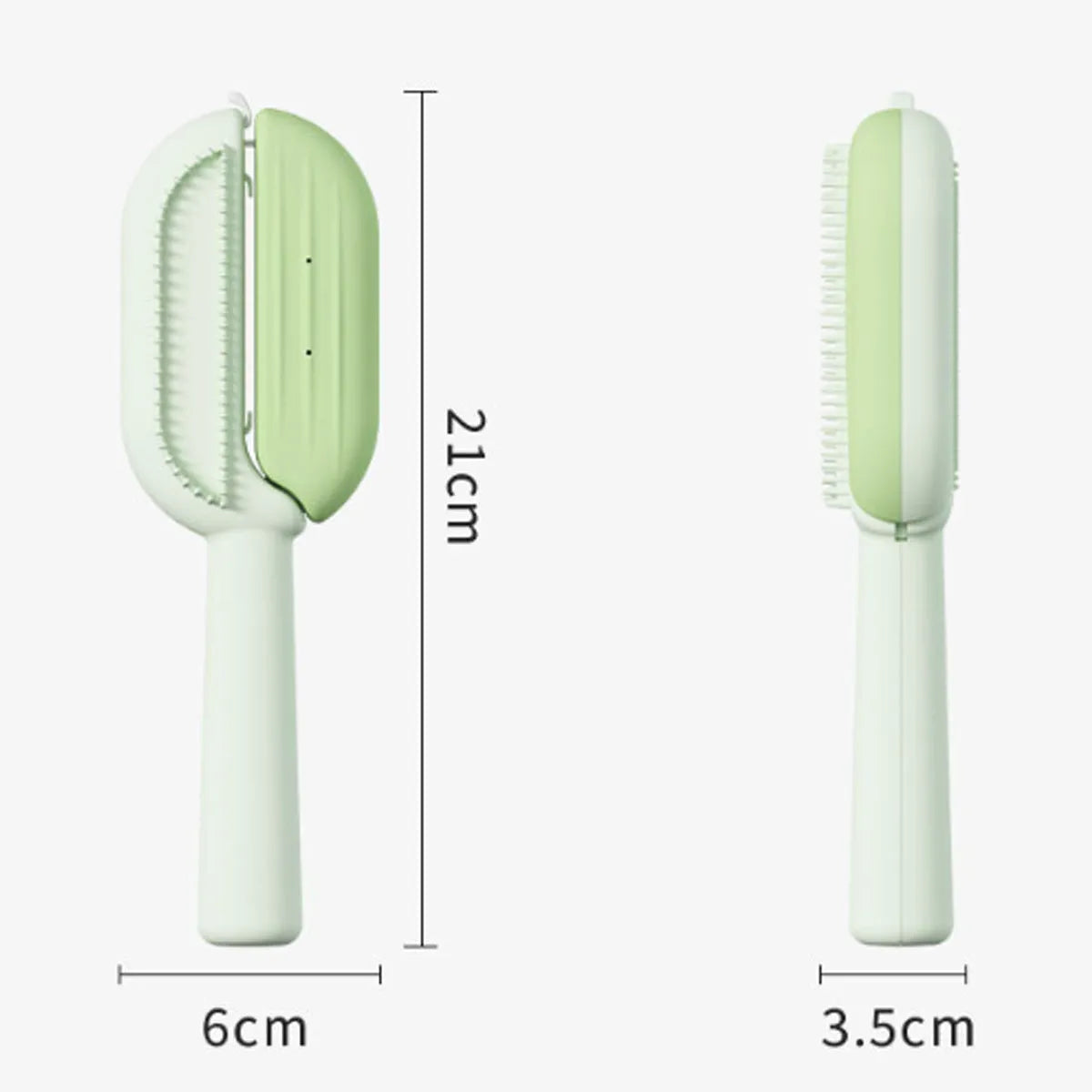 Blue pet grooming comb with water tank and four teeth for removing floating hair from dogs and cats
